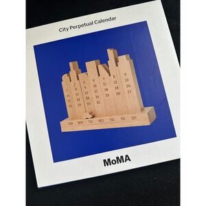MoMA City Perpetual Calendar Wooden Beechwood Desktop Sculpture 52FACTORY